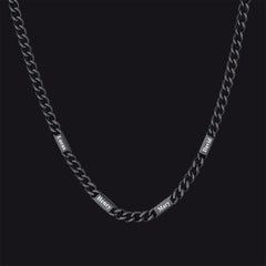 Colar com nome e elo de corrente cubana gravados personalizados