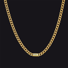 Colar com nome e elo de corrente cubana gravados personalizados