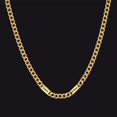 Colar com nome e elo de corrente cubana gravados personalizados