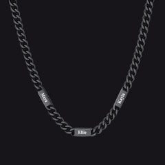 Colar com nome e elo de corrente cubana gravados personalizados