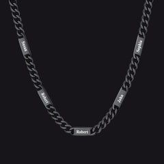 Colar com nome e elo de corrente cubana gravados personalizados