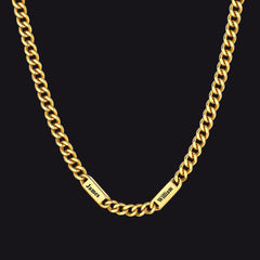 Colar com nome e elo de corrente cubana gravados personalizados