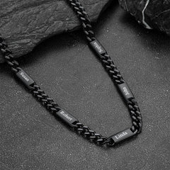 Colar com nome e elo de corrente cubana gravados personalizados