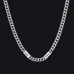 Colar com nome e elo de corrente cubana gravados personalizados