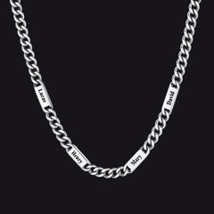 Colar com nome e elo de corrente cubana gravados personalizados