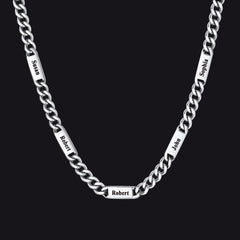 Colar com nome e elo de corrente cubana gravados personalizados