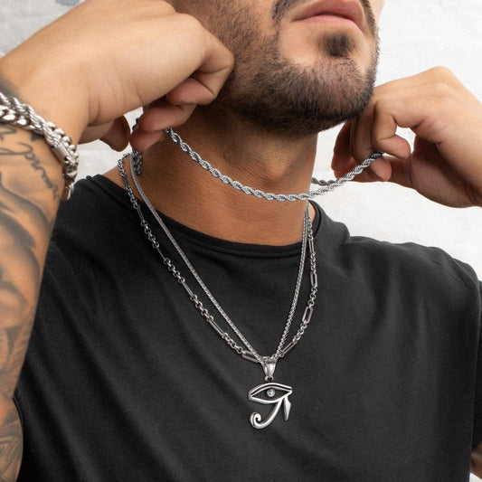 Colar Olho de Ra Egípcio Joias para Homens e Mulheres