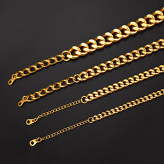 Colar de corrente cubana resistente 5/7/9/12 mm de largura
