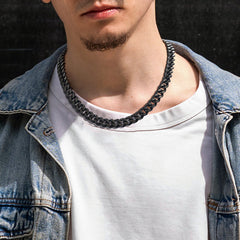 Conjunto de colar e pulseira de corrente cubana resistente