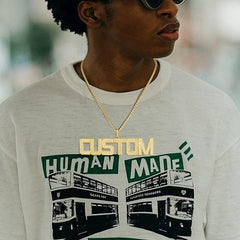 Colar com pingente de letra e nome personalizado com pedras CZ para mulheres