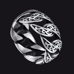 Celtic Cuban Chain Ring Men Stainless Steel