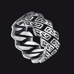 Retro Keltische Kette Edelstahl Ring Herren