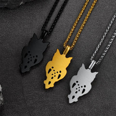 Colar com pingente de coruja celta e amuleto, joia masculina