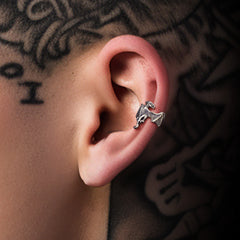 Brinco de orelha de dragão em prata esterlina 925, 1 peça