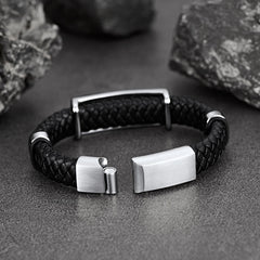 Pulseira de couro com cruz dos Cavaleiros Templários Cristãos