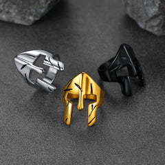 Spartan Warrior Mask Helmet Ring Men