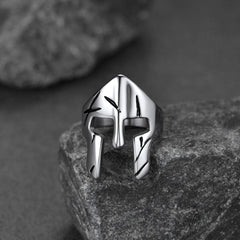 Spartan Warrior Mask Helmet Ring Men