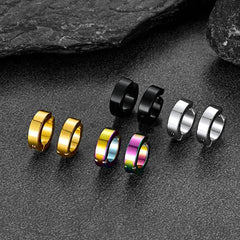 Brincos de argola Huggie pequenos com clipe para homens, 4 pares