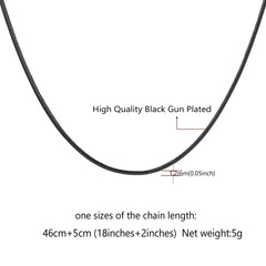 Edelstahl-Halskette mit schmaler Kette, 1,2 mm, für Damen