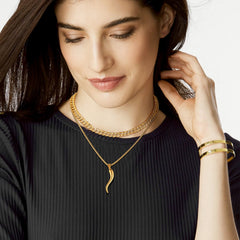 Colar de chifre italiano Cornicello Amuleto Pingente Homens Mulheres