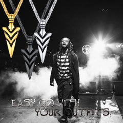 Colar com pingente de ponta de flecha e lança vintage masculino