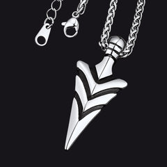 Colar com pingente de ponta de flecha e lança vintage masculino