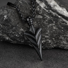 Colar com pingente de ponta de flecha e lança vintage masculino