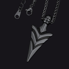 Colar com pingente de ponta de flecha e lança vintage masculino
