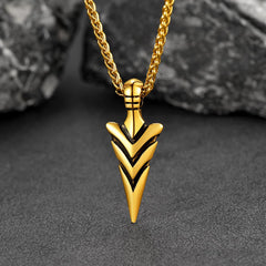 Colar com pingente de ponta de flecha e lança vintage masculino