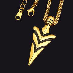 Colar com pingente de ponta de flecha e lança vintage masculino