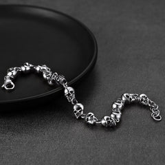Gothic Linked Chain Skull Bracelet