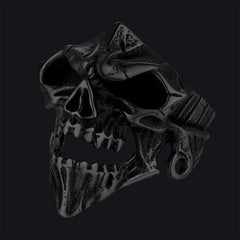 Anéis de motociclista com caveira gótica para homens em aço inoxidável