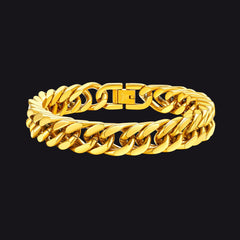Pulseira Chunky Miami Cuban Link em aço inoxidável