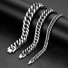 Pulseira Chunky Miami Cuban Link em aço inoxidável