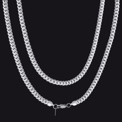 Colar de elos de corrente cubana hip hop com 6/8 mm de largura