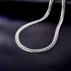 Colar de elos de corrente cubana hip hop com 6/8 mm de largura