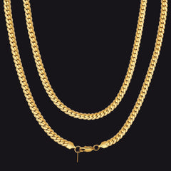 Colar de elos de corrente cubana hip hop com 6/8 mm de largura