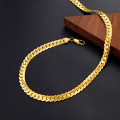 Colar de elos de corrente cubana hip hop com 6/8 mm de largura