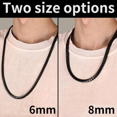 Colar de elos de corrente cubana hip hop com 6/8 mm de largura