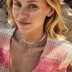 Colar de elos de corrente cubana hip hop com 6/8 mm de largura