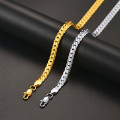 Colar de elos de corrente cubana hip hop com 6/8 mm de largura