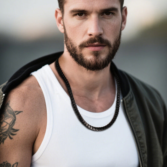 Colar de elos de corrente cubana hip hop com 6/8 mm de largura