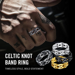 Irish Celtic Knot Band Ring Stainless Steel Men Women