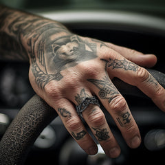 Anel masculino com coroa de espinhos e Jesus cristão