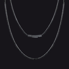 Colar de corda de cera com corrente de couro trançado 2 mm/3 mm