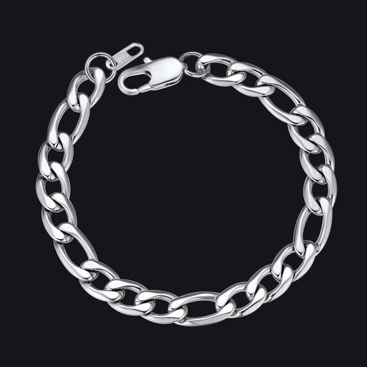 Pulseira Figaro Cuban Link Chain Curb 6mm-13mm