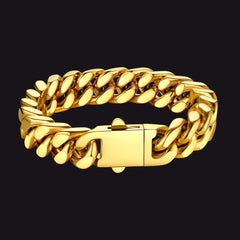 Pulseira de corrente cubana Miami com 5/7/9/12 mm de largura