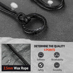 Colar de couro Viking Mobius Circle ajustável com corrente de couro masculino