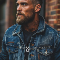 Colar Viking Mobius Infinity com Corrente de Couro Ajustável Masculino