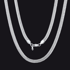 Colar feminino com elos de corrente de rabo de raposa de 6 mm